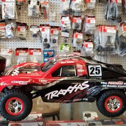 The Hobby Shop of Elyria - Traxxas 2wd slash vxl Demo on display for you to see run