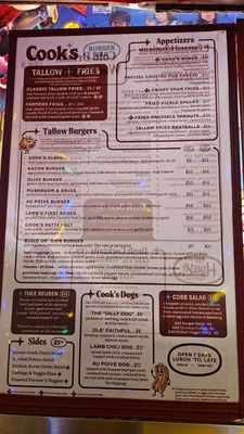 Menu photo 3 Cook's Burger Bar Williamsburg, VA Menu photo 3 Cook's Burger Bar Williamsburg, VA