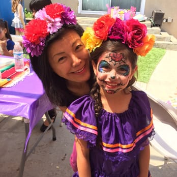 Rainbow Painted Smiles - My birthday girl with Miho, who painted her face - Face Painting Near Me Rainbow Painted Smiles - My birthday girl with Miho, who painted her face - Face Painting Near Me