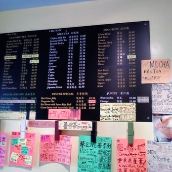 Tea Era - A somewhat blurry picture of the menu - Coffee & Tea Near Me - Mountain View, California Tea Era - A somewhat blurry picture of the menu - Coffee & Tea Near Me - Mountain View, California