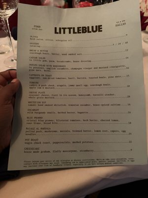 Menu photo 2 Little Blue Bistro Dallas, TX