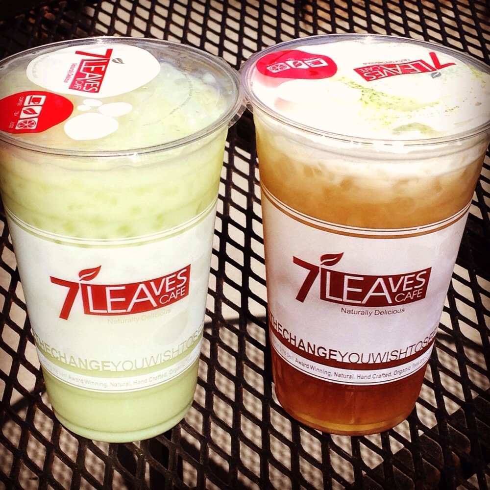 7 Leaves Cafe - Mung bean milk tea and sea cream jasmine tea - Coffee & Tea Near Me - Cypress, California