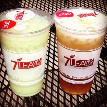 7 Leaves Cafe - Mung bean milk tea and sea cream jasmine tea - Coffee & Tea Near Me - Cypress, California