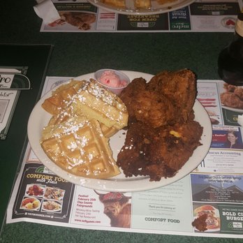 Metro Diner - Their famous chicken and waffles with strawberry butter amazing - American Near Me - Altamonte Springs, Florida Metro Diner - Their famous chicken and waffles with strawberry butter amazing - American Near Me - Altamonte Springs, Florida