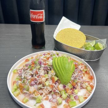 La Cruda Mariscos - ceviche with jaiva and cooked shrimp - Seafood Near Me - Riverside, California