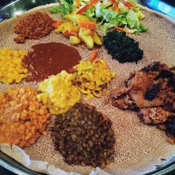 Nile Ethiopian Restaurant - Veggie combo & Quanta firfir - Ethiopian Near Me - Aurora, Colorado