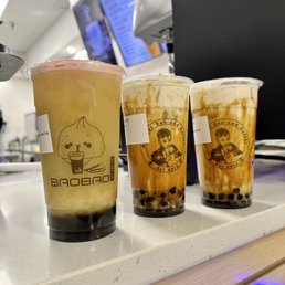 Jasmine green almond milk tea & Brown sugar boba milk Jasmine green almond milk tea & Brown sugar boba milk