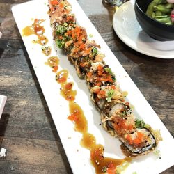 Rice Asian House & Sushi Bar - DOUBLE DECKER ROLL $18 ( too fried , very hard , not again )