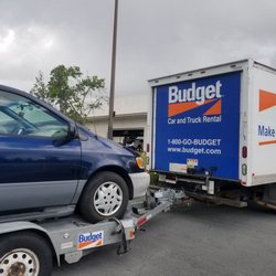 Budget Car And Truck Rental - Towing our van behind the budget moving truck