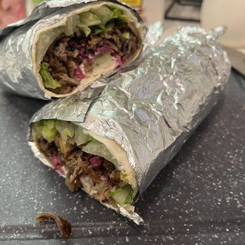 Twisted Meats - Döner wrap with lamb and beef, everything on it, and spicy sauce. - Mediterranean Near Me - Thousand Oaks, California