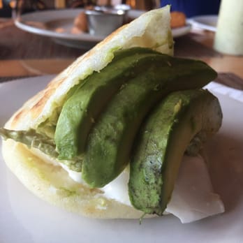 Arepas Cafe - My Arepa with a chicken salad filling, avocado & cheese - Venezuelan Near Me - Astoria, New York Arepas Cafe - My Arepa with a chicken salad filling, avocado & cheese - Venezuelan Near Me - Astoria, New York