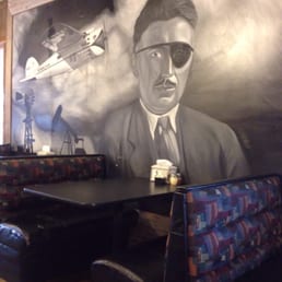 Wiley Post mural in B&W