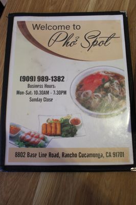 Menu photo 1 Pho Spot Rancho Cucamonga, CA