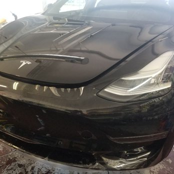 Tint World - Installing paint protection film on front end of Tesla model 3 - Auto Detailing Near Me - Mountain View, California