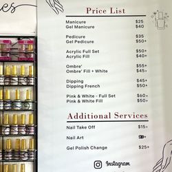 Nails With Heart - Nail services menu