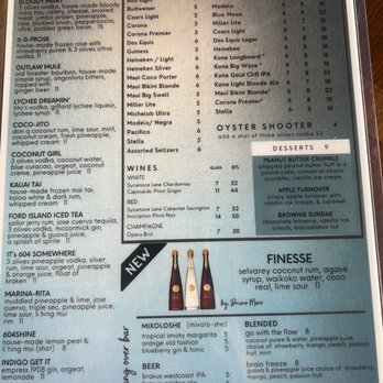 Restaurant 604 - Drink Menu - Breakfast & Brunch Near Me - Honolulu, Hawaii