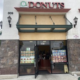 the front of a donut shop