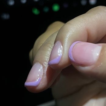 Oh My Nails - No top coat on my edges because she was speeding through. - Nail Salons Near Me - Alhambra, California