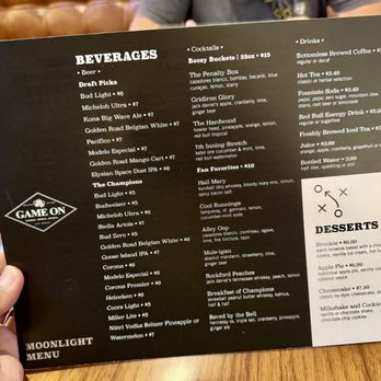 Game On - 08.31.24 Beverage menu - Sports Bars Near Me - Las Vegas, Nevada