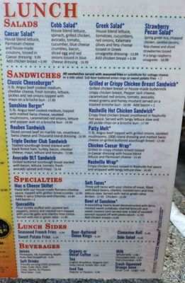 Menu photo 1 Sunshine Breakfast Bar Phoenix, AZ Menu photo 1 Sunshine Breakfast Bar Phoenix, AZ