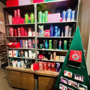 Starbucks - a display of various items in a store - Coffee & Tea Near Me - Eureka, California Starbucks - a display of various items in a store - Coffee & Tea Near Me - Eureka, California