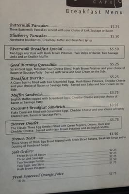 Menu photo 5 Riverwalk Cafe Portland, OR