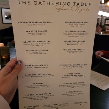 The Gathering Table - Menu as of 1/17/2026 - New American Near Me - Solvang, California