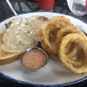Mia's Table - Chicken fried steak with onion rings - American Near Me - Houston, Texas Mia's Table - Chicken fried steak with onion rings - American Near Me - Houston, Texas