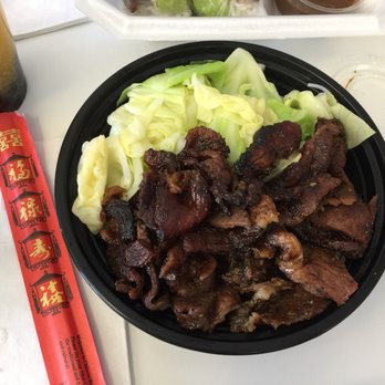 Tealeaf Cafe - Honey bbq pork vermicelli, tender and full of flavor! Vermicelli noodles hidden under the pork and veggies. - Bubble Tea Near Me - Reno, Nevada