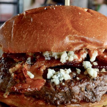 LSA Burger - Little Stevie. Bacon, Bleu Cheese and Frank's Hot Sauce. Asked them to add some pickles. Yum! - Cocktail Bars Near Me - Denton, Texas LSA Burger - Little Stevie. Bacon, Bleu Cheese and Frank's Hot Sauce. Asked them to add some pickles. Yum! - Cocktail Bars Near Me - Denton, Texas