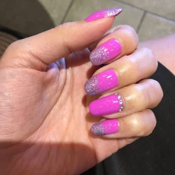 Passion Nails and Spa - gel mani with rhinestones by Lan - Nail Salons Near Me - Cupertino, California Passion Nails and Spa - gel mani with rhinestones by Lan - Nail Salons Near Me - Cupertino, California