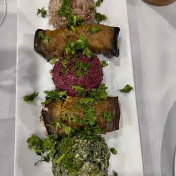 Kavkaz - Assorted appetizer. Those eggplant rolls are insane. These are amazing. - Armenian Near Me - North Miami Beach, Florida Kavkaz - Assorted appetizer. Those eggplant rolls are insane. These are amazing. - Armenian Near Me - North Miami Beach, Florida