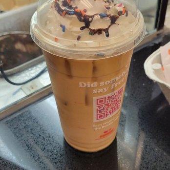 Dunkin' - a cup of iced coffee with sprinkles - Coffee & Tea Near Me - South Richmond Hill, New York Dunkin' - a cup of iced coffee with sprinkles - Coffee & Tea Near Me - South Richmond Hill, New York
