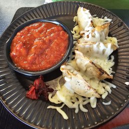 Cheesy beef gyoza. Cheesy beef gyoza.
