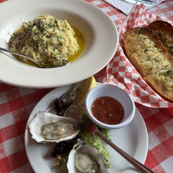 Capurro's - crab angel hair, buttery and tasty. If you prefer healthier choice, pick another dish. Fresh oyster. Butter garlic sourdough. - Seafood Near Me - San Francisco, California