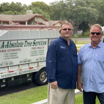 A Absolute Tree Service - Owners were on site. Loved that one was there at all times to supervise. That's Gene on the left and Brett on the right. Great owners. - Tree Services Near Me - Palm Harbor, Florida