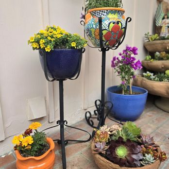 El Bazar Azteca - I wanted to mix the talavera pots with coordinating ceramic and terracotta pots in varying heights. - Home Decor Near Me - San Jose, California El Bazar Azteca - I wanted to mix the talavera pots with coordinating ceramic and terracotta pots in varying heights. - Home Decor Near Me - San Jose, California