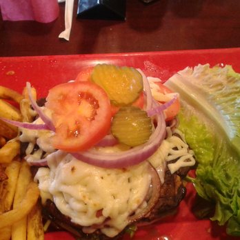 The Omega Grill - So juicy juicy and FULL of flavor! Mushroom top burger- incredible! - American Near Me - Spring, Texas The Omega Grill - So juicy juicy and FULL of flavor! Mushroom top burger- incredible! - American Near Me - Spring, Texas