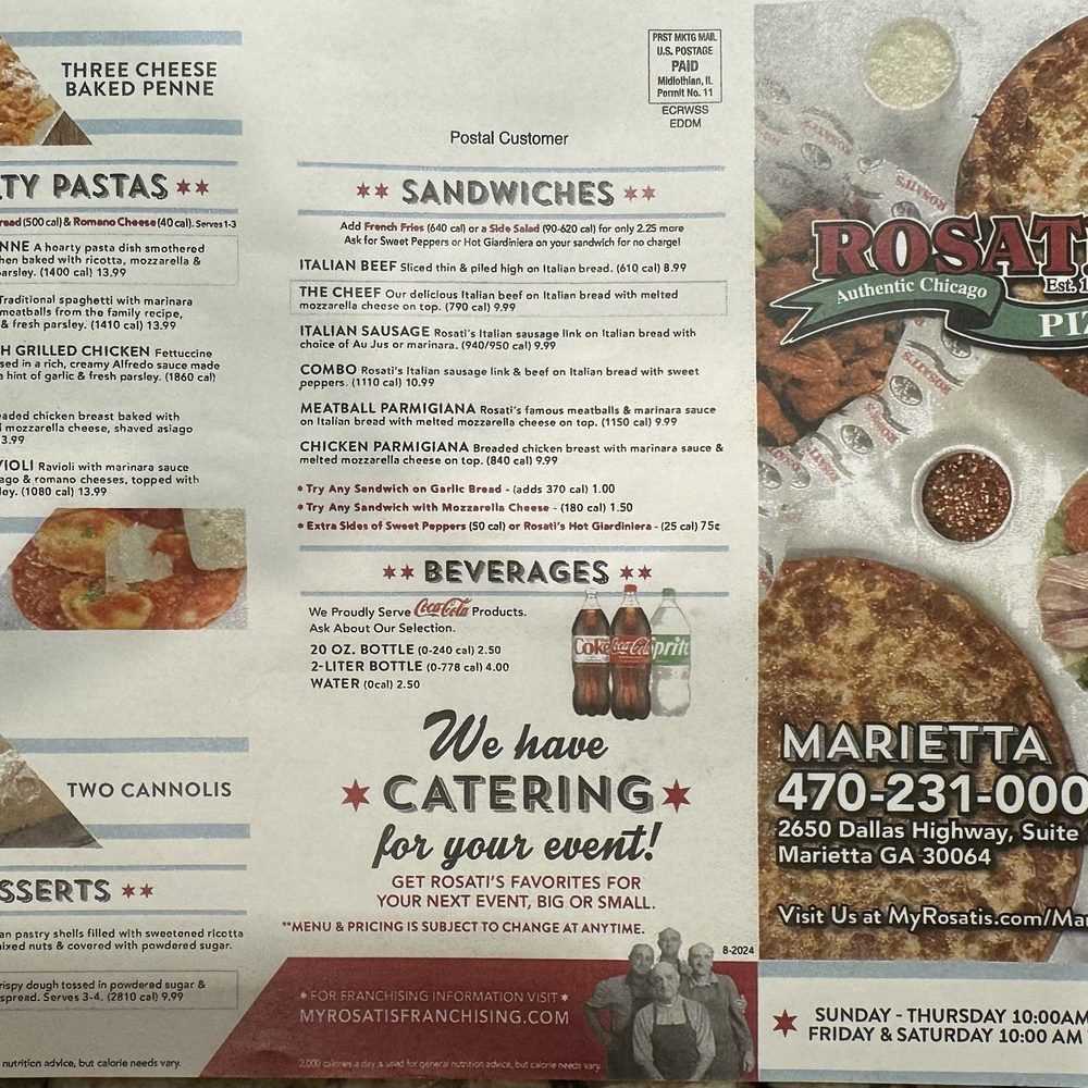 Rosati's Pizza - Marietta - Menu Page 2 - Pizza Near Me - Marietta, Georgia Rosati's Pizza - Marietta - Menu Page 2 - Pizza Near Me - Marietta, Georgia