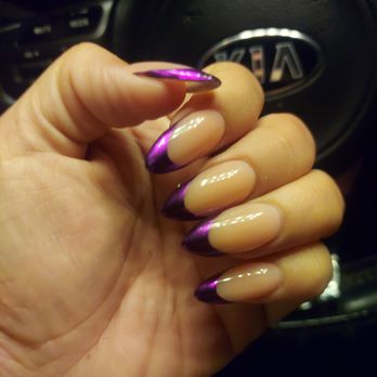 TJ Nail Spa - Almond shape purple chrome french $80 - Nail Salons Near Me - Pico Rivera, California TJ Nail Spa - Almond shape purple chrome french $80 - Nail Salons Near Me - Pico Rivera, California