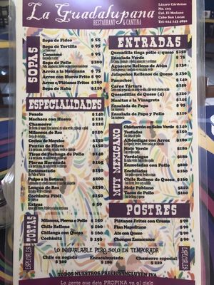 Menu photo 2 La Guadalupana Cabo San Lucas, BCS Menu photo 2 La Guadalupana Cabo San Lucas, BCS