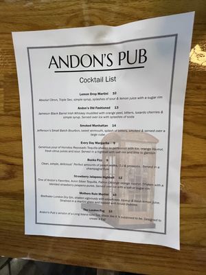 Menu photo 4 Andon's Pub Dublin, OH