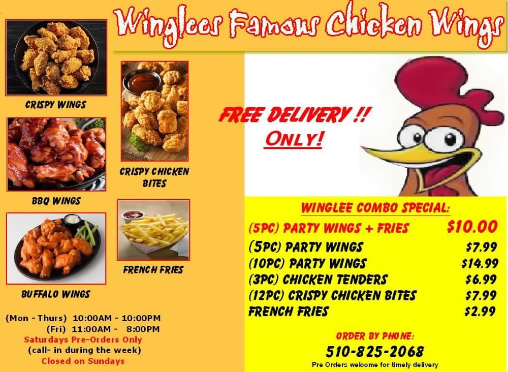 WINGLEES FAMOUS CHICKEN WINGS Updated September 2024 Castro Valley