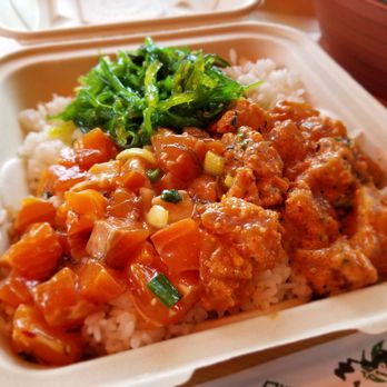 Ono Authentic Hawaiian Poke - Spicy salmon and spicy ahi tuna. - Poke Near Me - Edmonds, Washington Ono Authentic Hawaiian Poke - Spicy salmon and spicy ahi tuna. - Poke Near Me - Edmonds, Washington