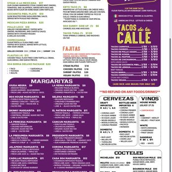 904 Tacos Five Points - Menu 2/2 (August 2023) - have to access via QR code at table - Tacos Near Me - Jacksonville, Florida