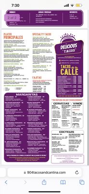 Menu photo 2 904 Tacos Five Points Jacksonville, FL