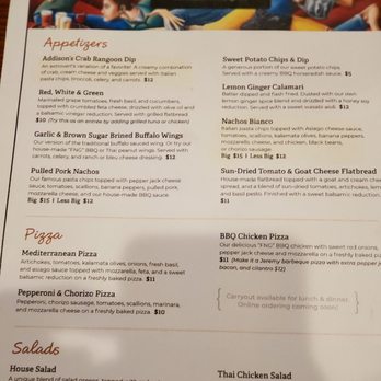 Addison's - Inside Menu - New American Near Me - Columbia, Missouri