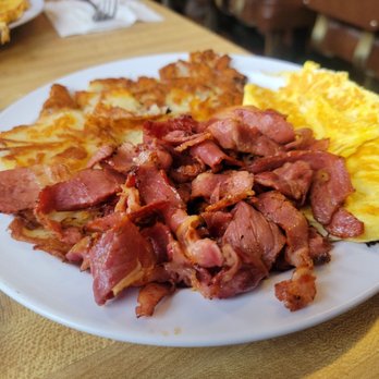 Basket Burger Cafe - a plate of bacon and eggs - American Near Me - East Los Angeles, California Basket Burger Cafe - a plate of bacon and eggs - American Near Me - East Los Angeles, California