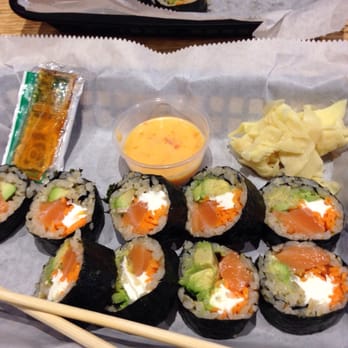 Atarashi - Make your own role- salmon, brown rice, carrots, avacado, cream cheese, yum yum sauce - Sushi Bars Near Me - Pittsburgh, Pennsylvania Atarashi - Make your own role- salmon, brown rice, carrots, avacado, cream cheese, yum yum sauce - Sushi Bars Near Me - Pittsburgh, Pennsylvania