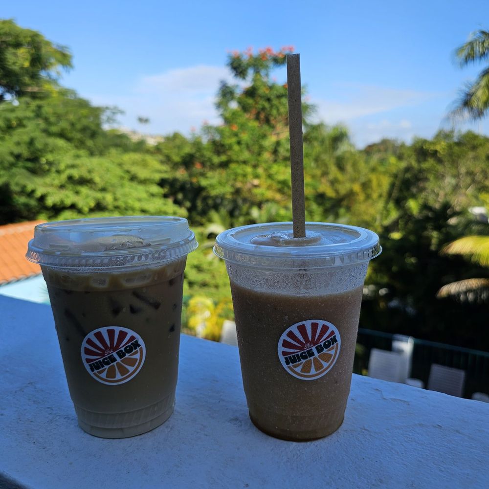 Juice Box - Iced latte & Tropical Bliss Smoothie - Juice Bars & Smoothies Near Me - Rincon, Puerto Rico Juice Box - Iced latte & Tropical Bliss Smoothie - Juice Bars & Smoothies Near Me - Rincon, Puerto Rico